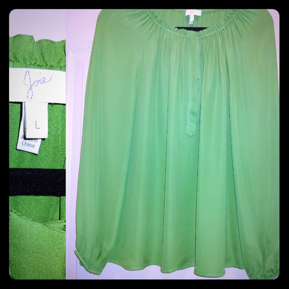 ❎SOLD❎Silk Joie Green Blouse-Large